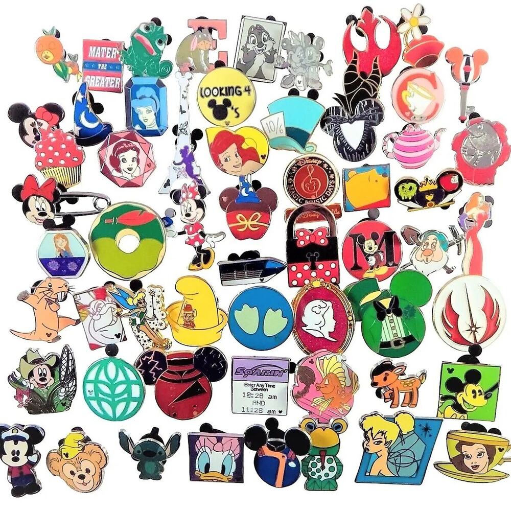 Lot of 20 Disney Pins Assorted Park Trading Pin Lot New No Duplicates
